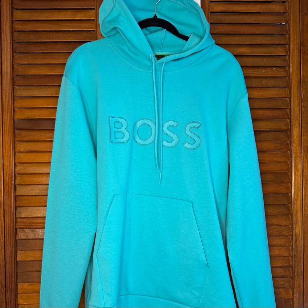 Boss Blue Sweater Vibrant Tone-on-Tone Design